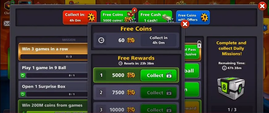 "Get 10 Million Coins 8 Ball Pool Free."